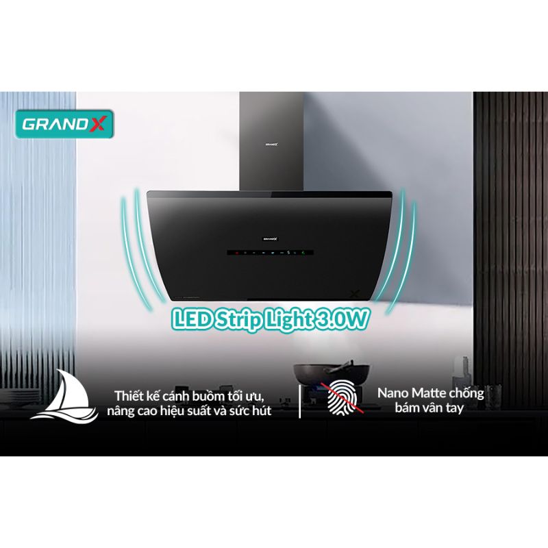 Hình Máy hút mùi GrandX GX H90S87B Hình Máy hút mùi GrandX GX H90S87B