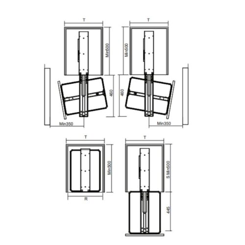 Kích thước Tủ đồ khô GrandX cánh rút/xoay Titanium XPR.400T1
