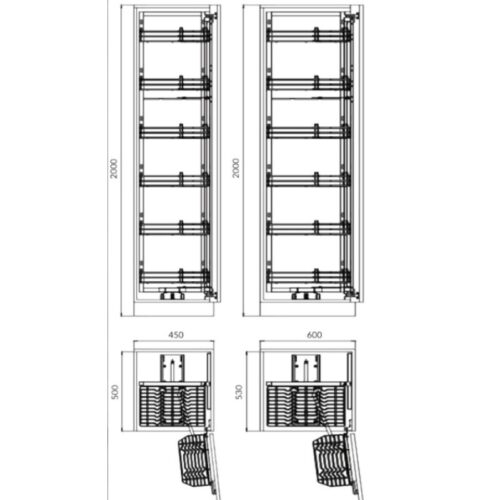 Tủ đồ khô nan Oval SUS304 GrandX XPR.600M1 3 Kích thước Tủ đồ khô nan Oval SUS304 GrandX XPR.600M1