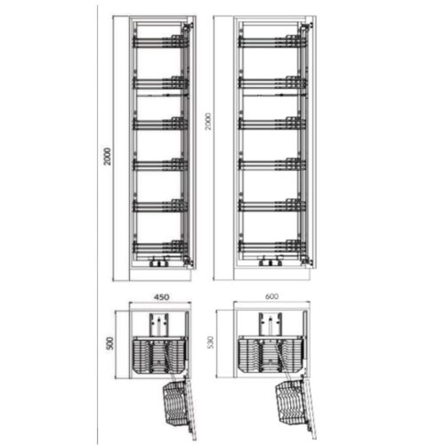 Kích thước Tủ khô nan dẹt GrandX SUS304 Cánh Mở XPR.600S1