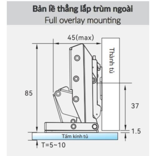 Thông số Bản lề GrandX CAPELLA kính cao cấp XC.G1-1